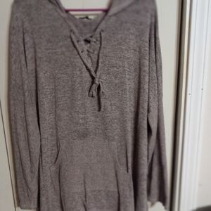 Chance or Fate Heather Gray V-Neck Sweater